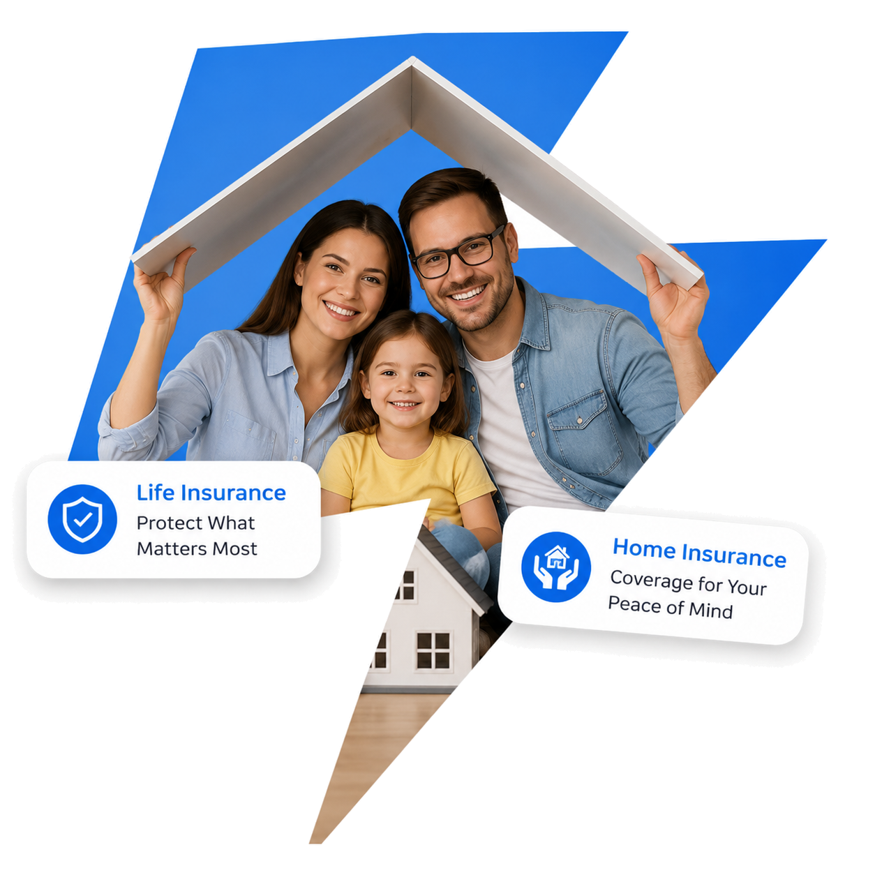 A family protected by comprehensive insurance coverage